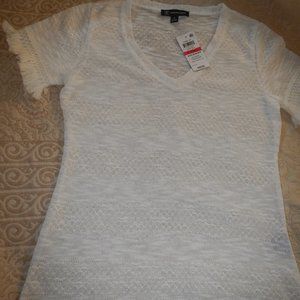 INC WHITE TOP WITH FRINGE SLEEVES-SZ. XS